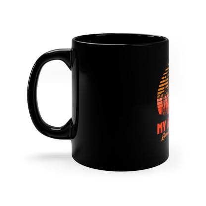 Mi agenda gaming todo el día Taza negra de 11oz