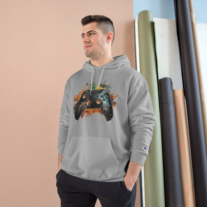 Sudadera con capucha de campeón del controlador de juegos de acuarela