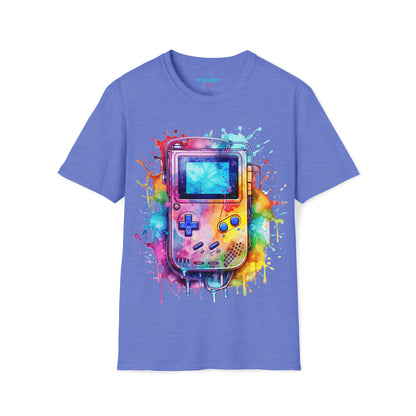 "Portable Dreams: Watercolor Gaming Odyssey Tee"