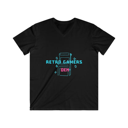 Retro Gamers Den Men's Fitted V-Neck Short Sleeve Tee