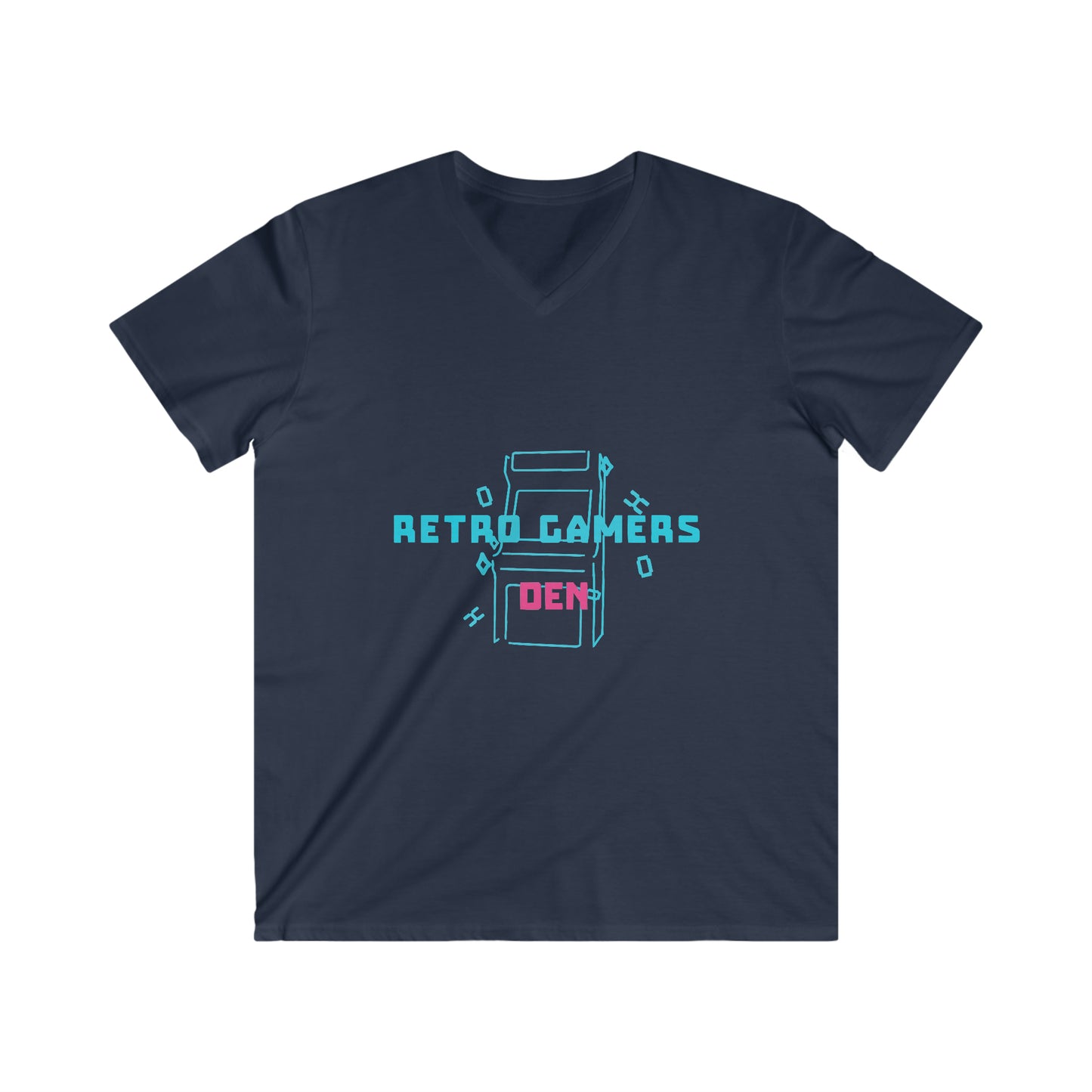 Retro Gamers Den Men's Fitted V-Neck Short Sleeve Tee