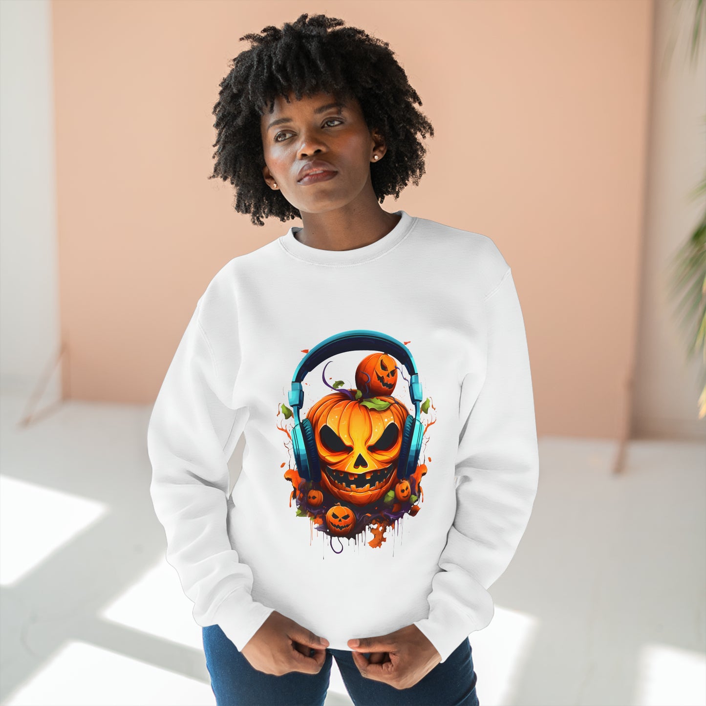 Halloween, Gamer Jack, Unisex Premium Crewneck Sweatshirt