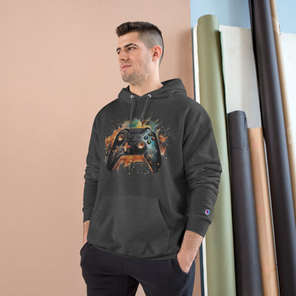 Sudadera con capucha de campeón del controlador de juegos de acuarela