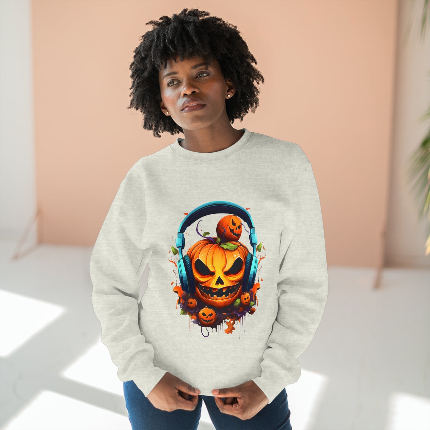 Halloween, Gamer Jack, Unisex Premium Crewneck Sweatshirt