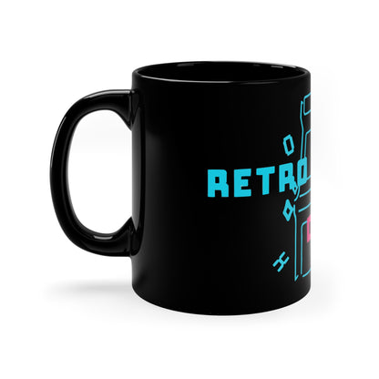 Taza negra Retro Gamers Den de 11 oz