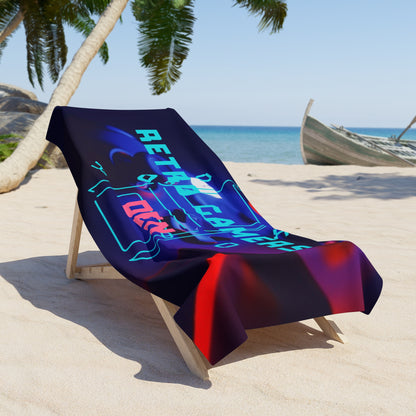 Retro Gamers Den Beach Towel V1