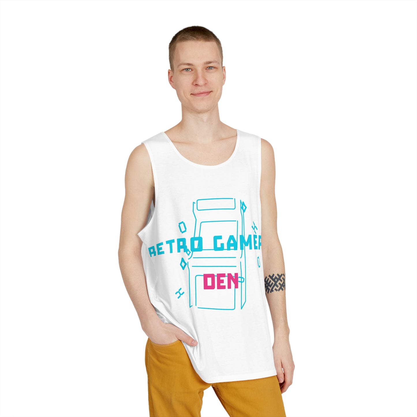 Camiseta sin mangas para hombre Retro Gamers Den (AOP)
