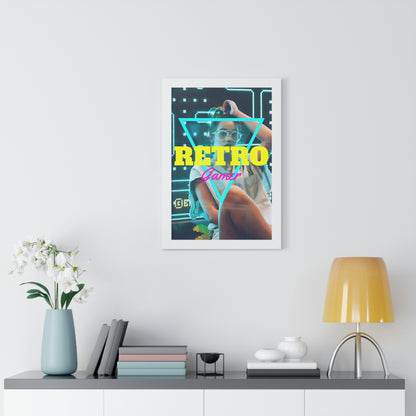 Póster vertical enmarcado de jugador retro 