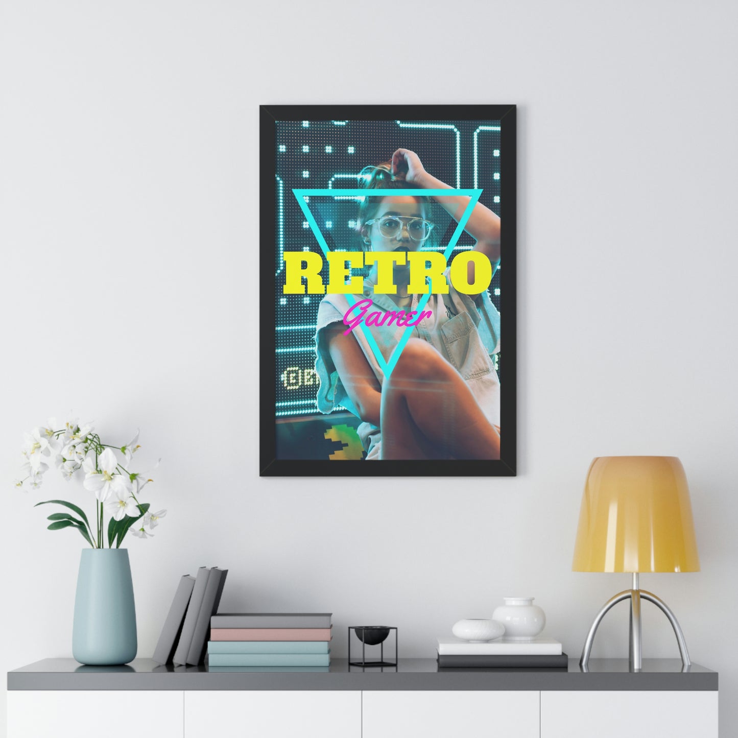 Retro Gamer  Framed Vertical Poster