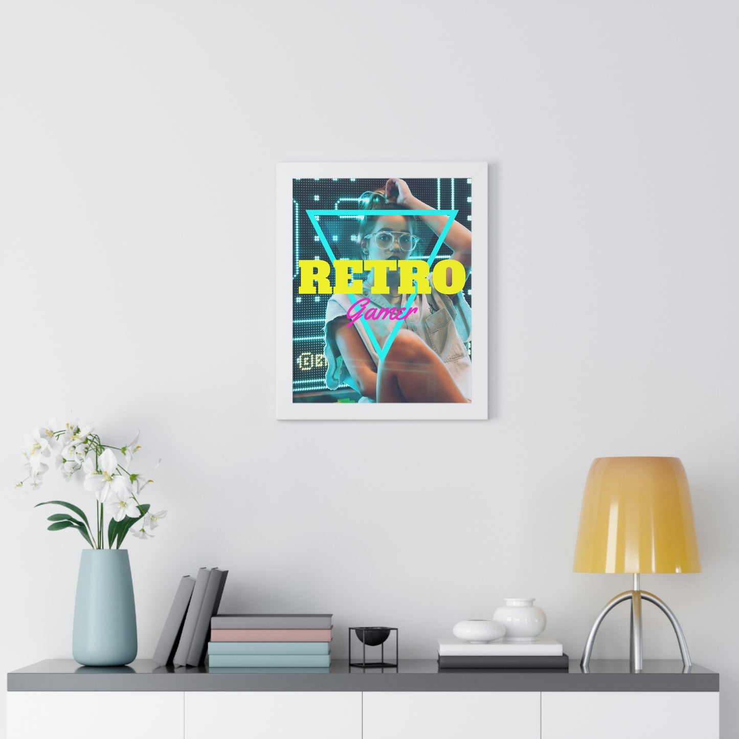 Retro Gamer  Framed Vertical Poster