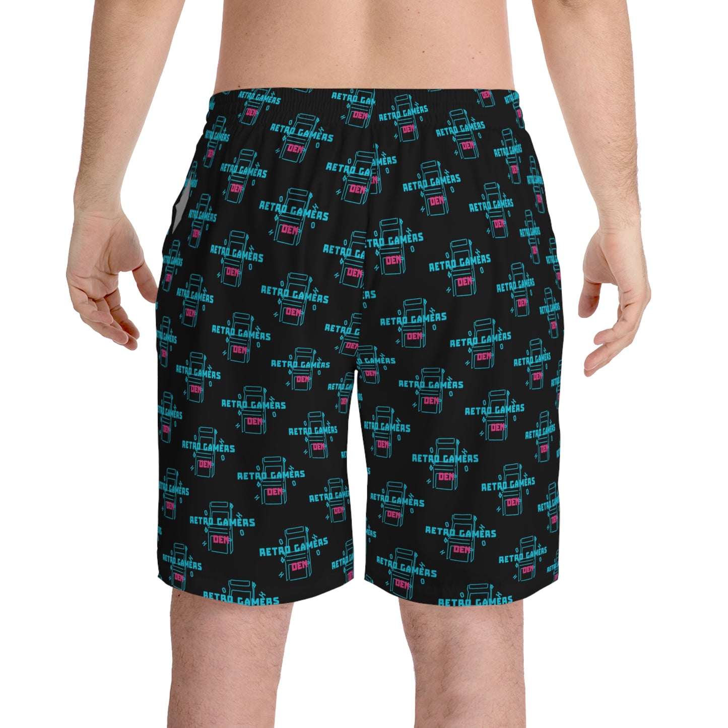 Retro Gamers Den Men's Elastic Beach Shorts V1