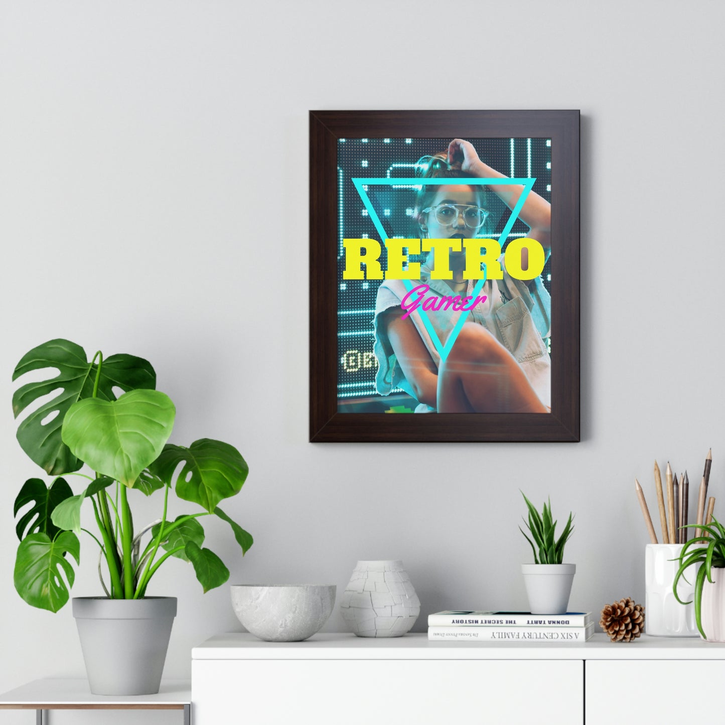 Retro Gamer  Framed Vertical Poster