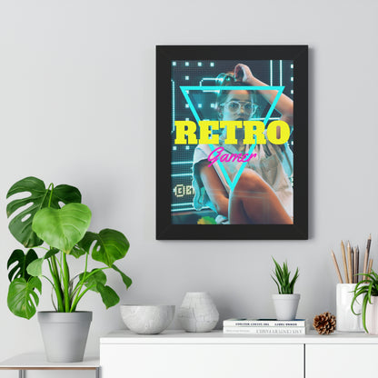 Retro Gamer  Framed Vertical Poster