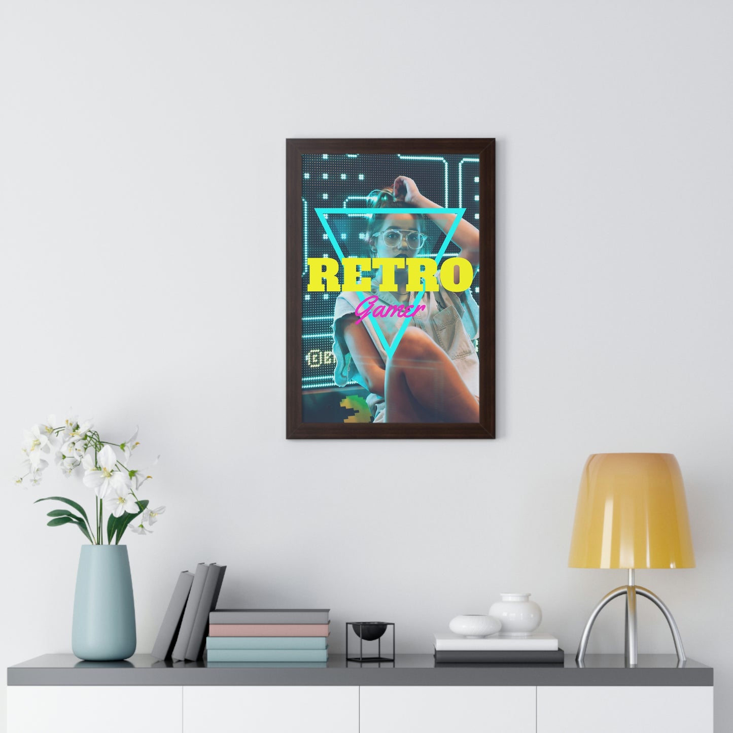 Retro Gamer  Framed Vertical Poster