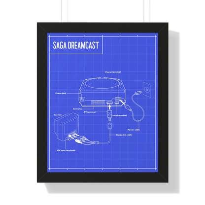 Saga Dreamcast Framed Vertical Poster