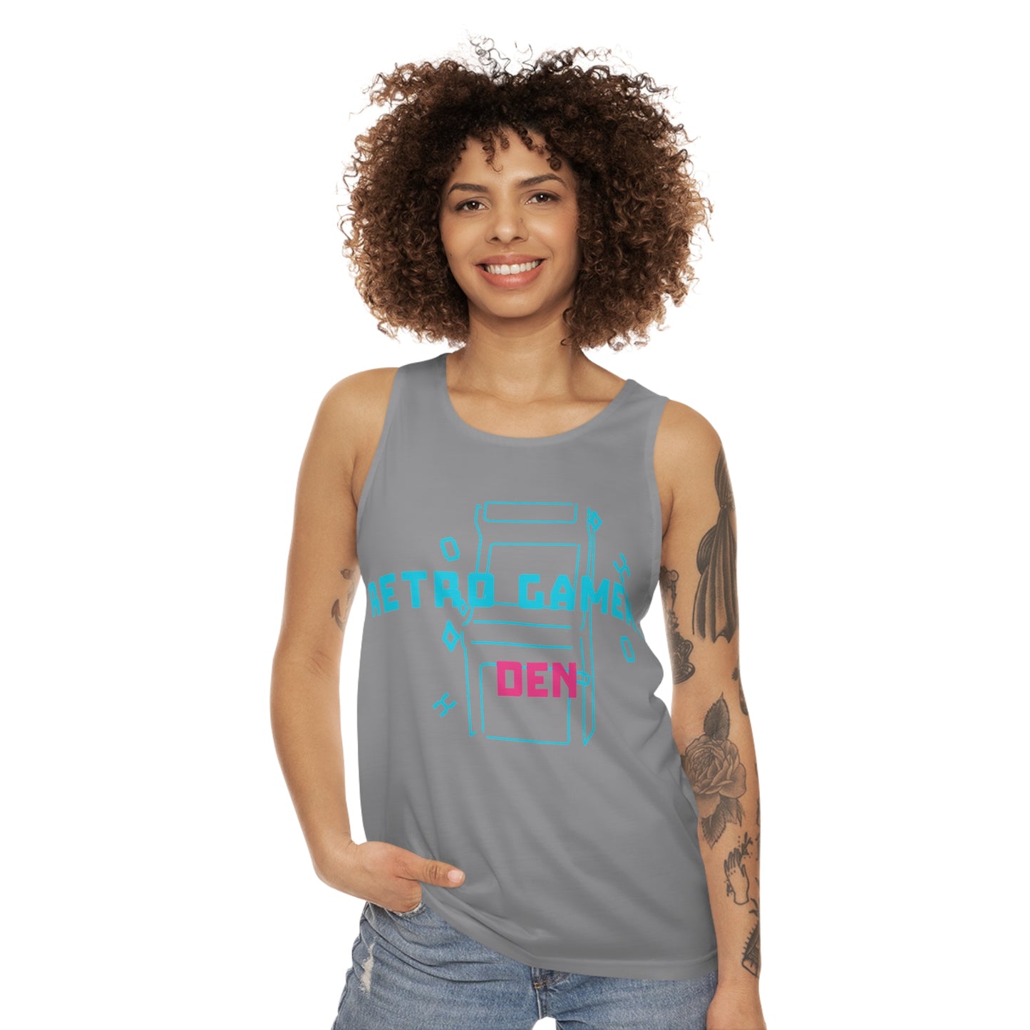 Retro Gamers Den Unisex Tank Top (AOP)