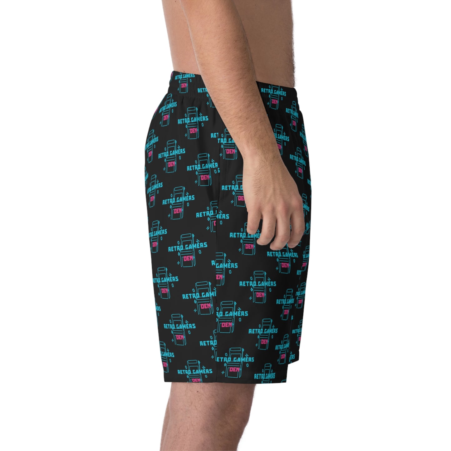 Retro Gamers Den Men's Elastic Beach Shorts V1