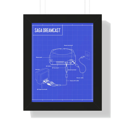 Saga Dreamcast Framed Vertical Poster