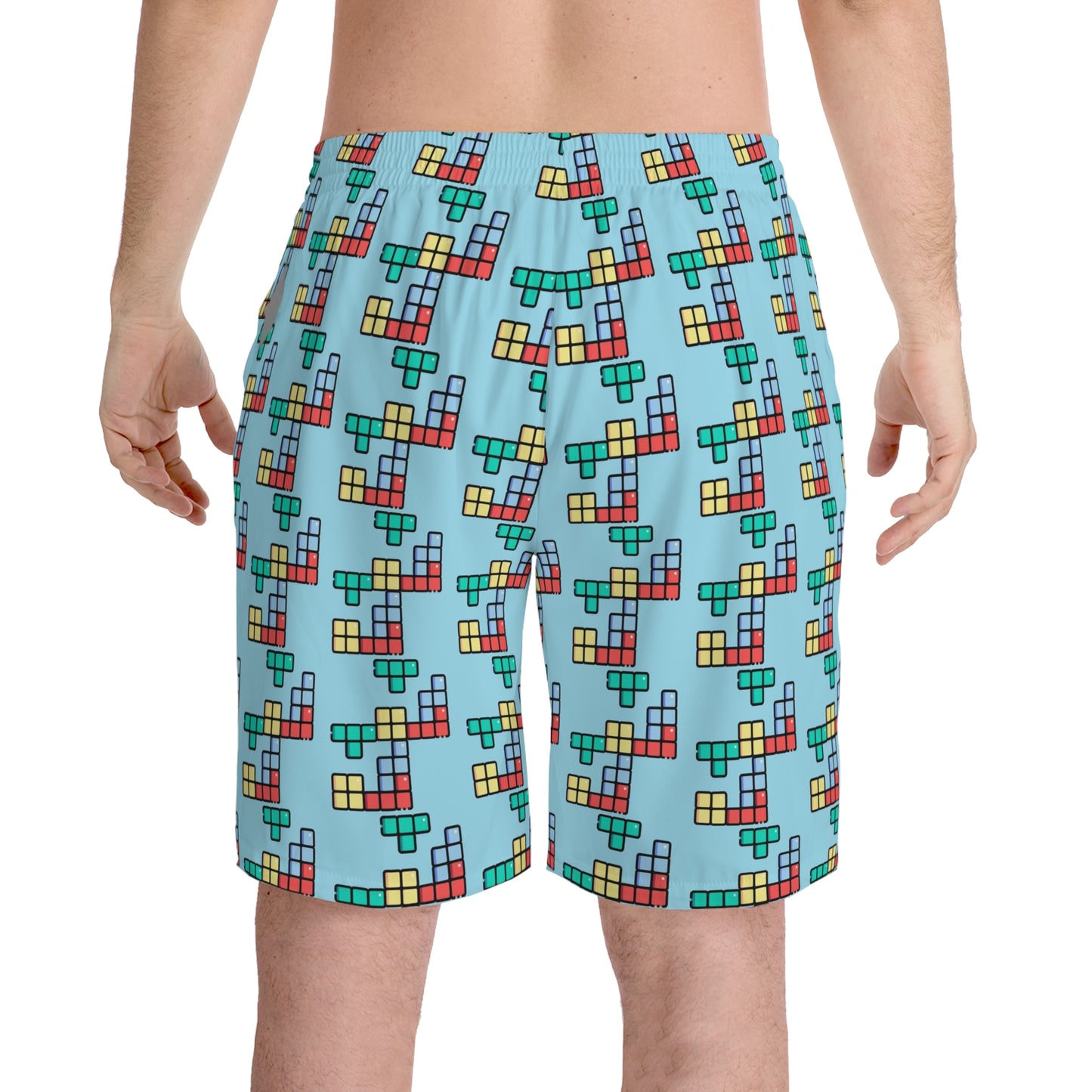 Shorts de playa con estampado de Tetris (AOP) 