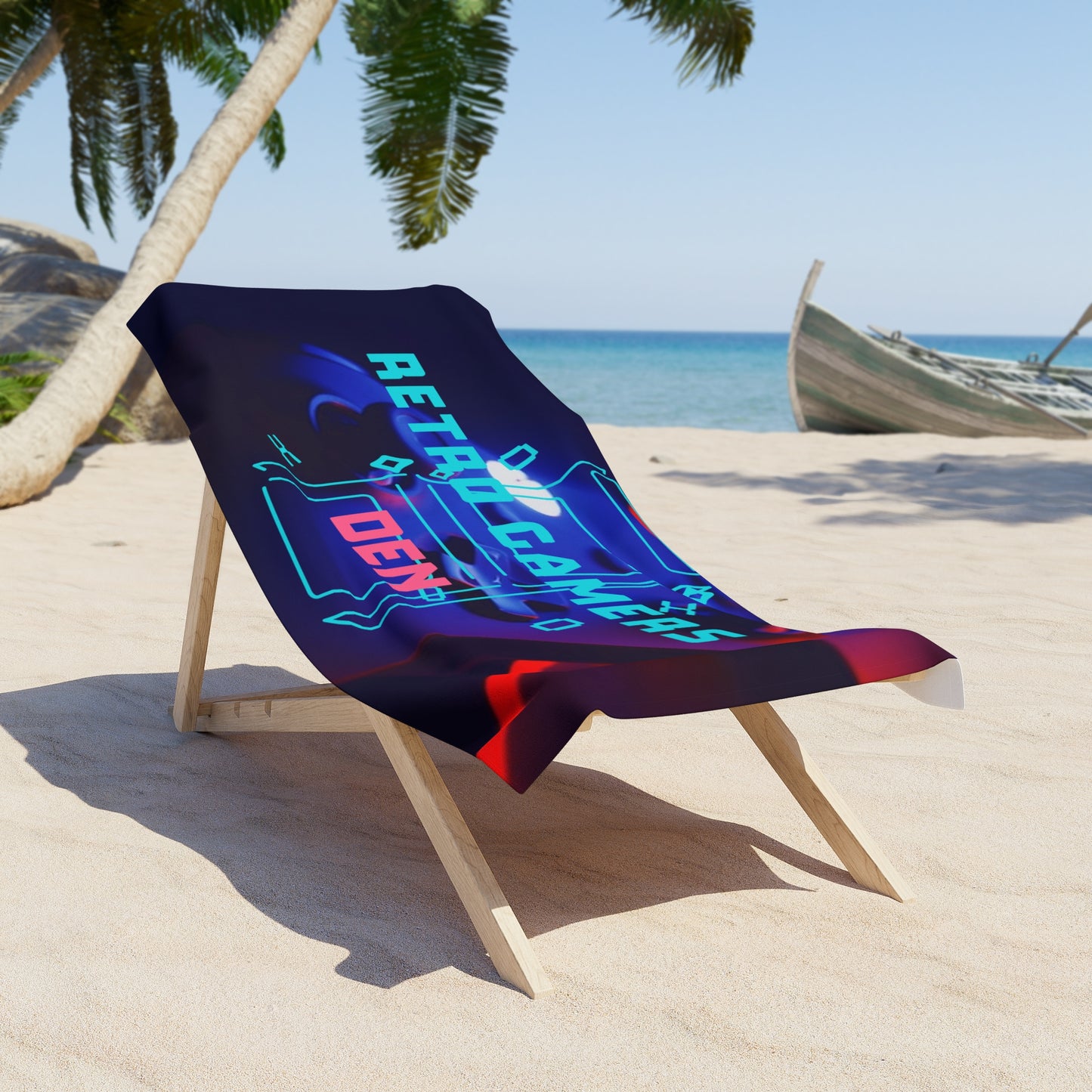 Retro Gamers Den Beach Towel V1