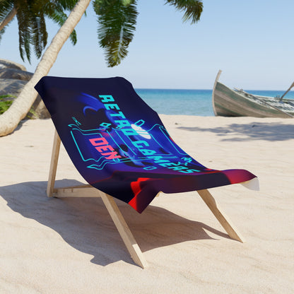 Retro Gamers Den Beach Towel V1