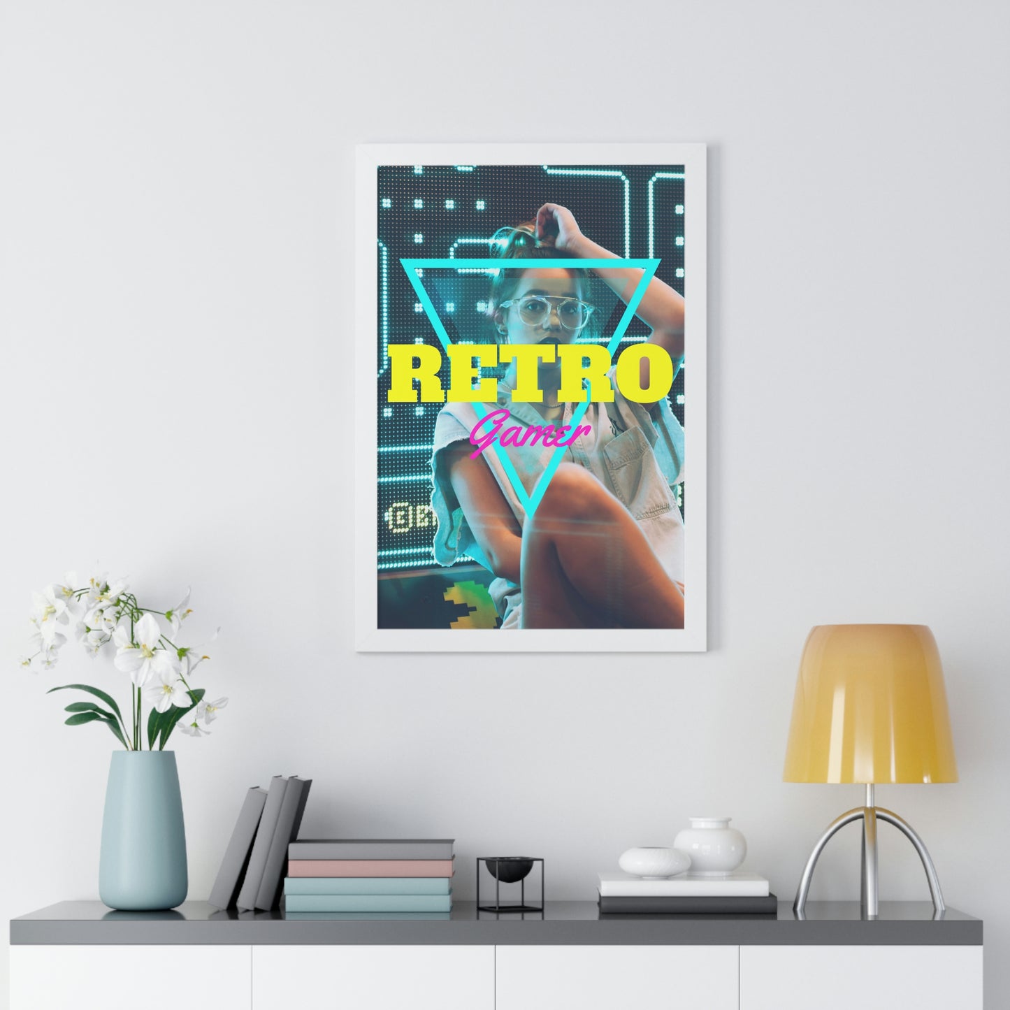 Retro Gamer  Framed Vertical Poster